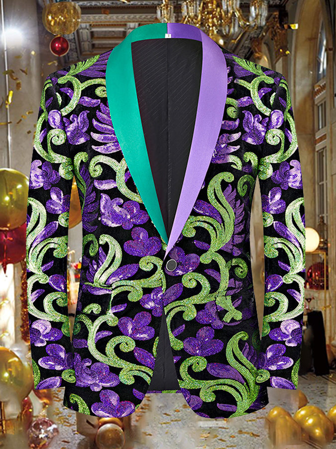 Mardi Gras Sequined Curls Blazer