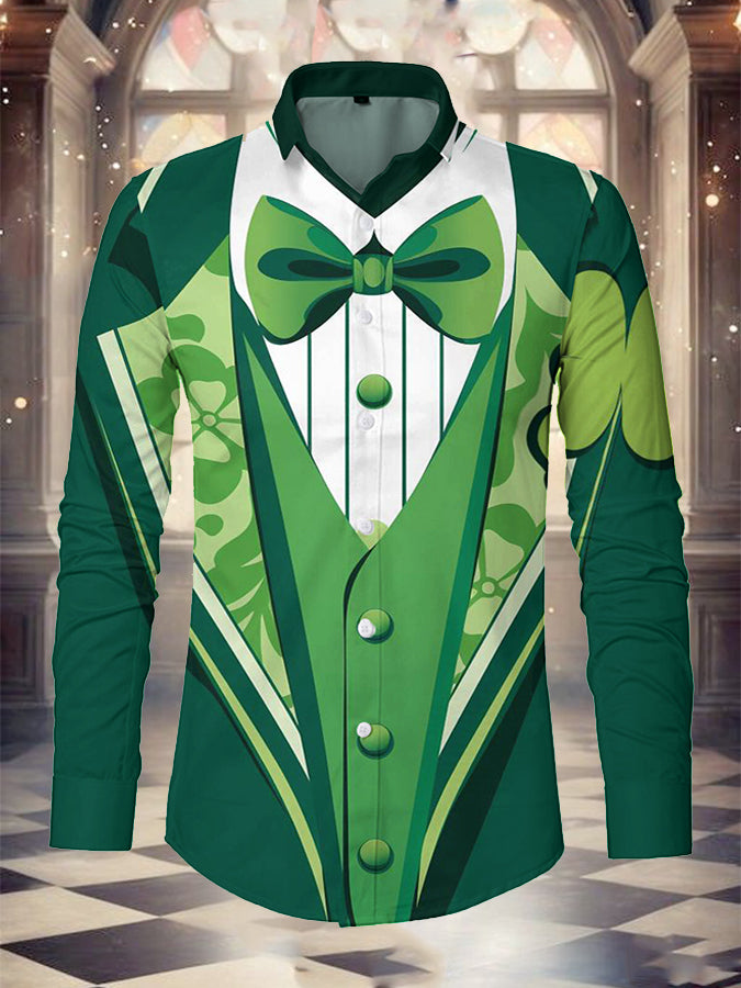 St. Patrick's DayFake Two Piece Print Shirt