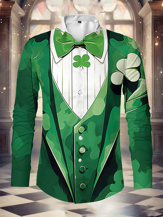 St. Patrick's DayFake Two Piece Print Shirt