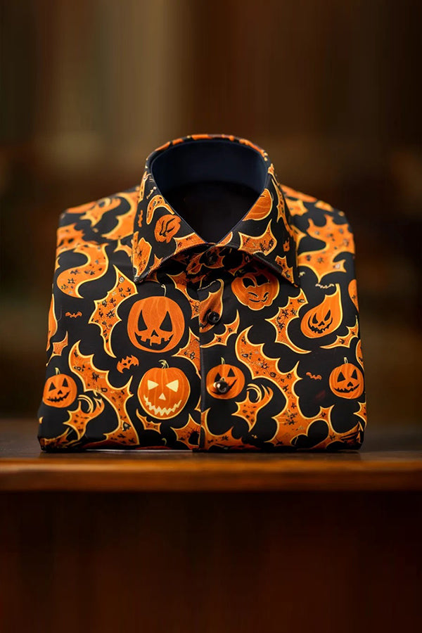 Halloween Party Print Long Sleeve Shirt