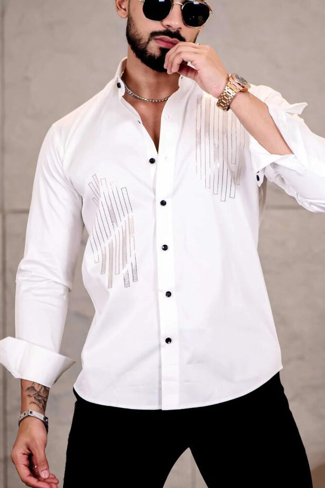 Party Cotton Satin Long Sleeve Shirt