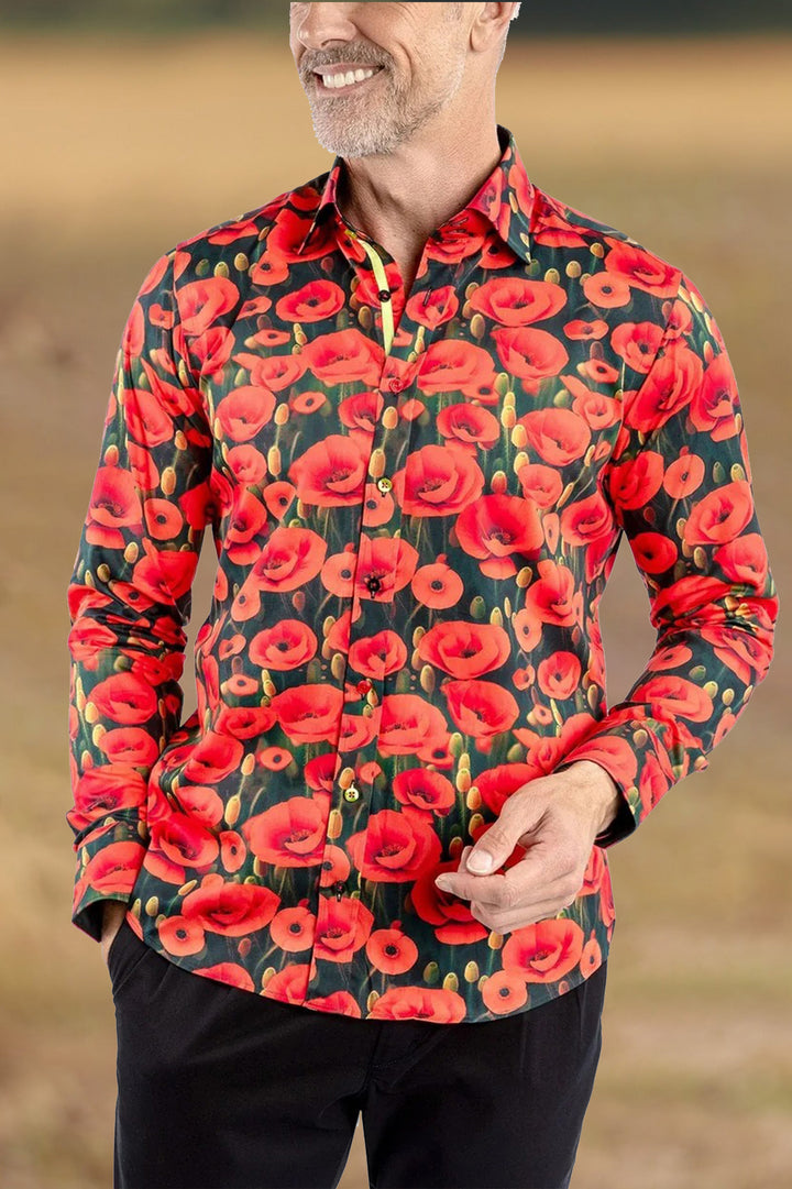 Thanksgiving Armistice Poppy Print Shirt