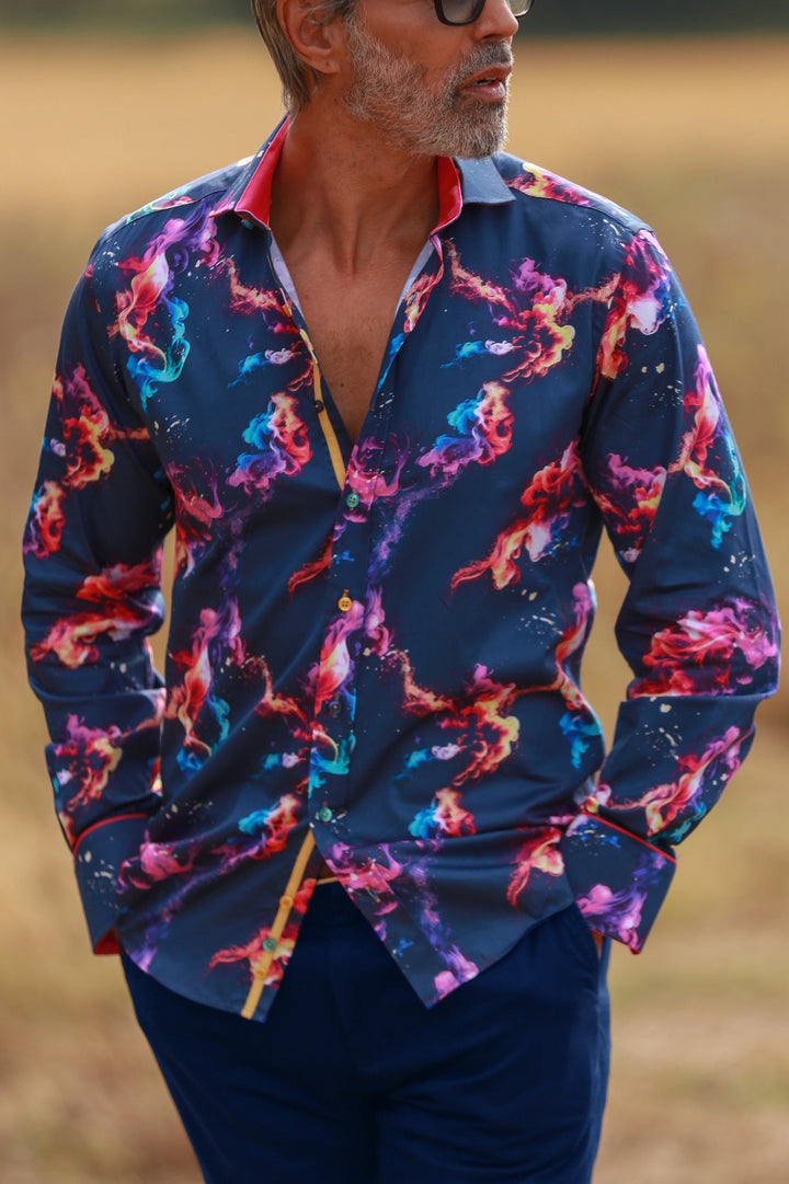 Thanksgiving Multicolored Smoky Print Shirt