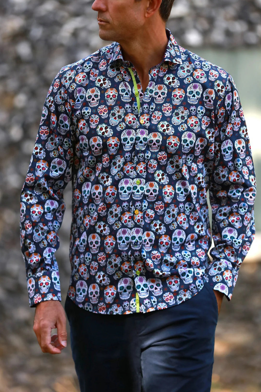 Halloween Sugar Skull Printed Shirt