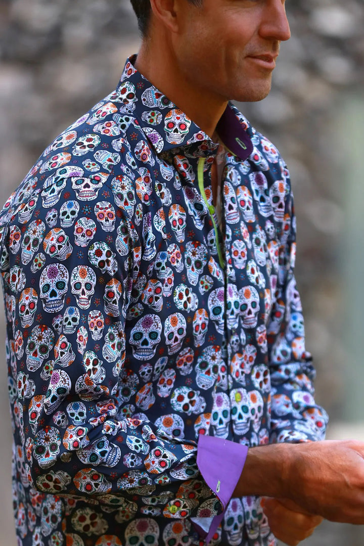 Halloween Sugar Skull Printed Shirt