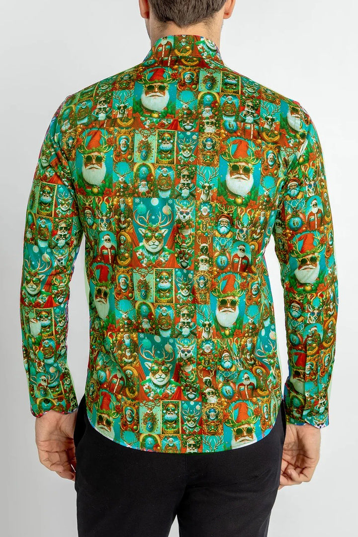 Christmas Santa Claus Satin Long Sleeve Shirt