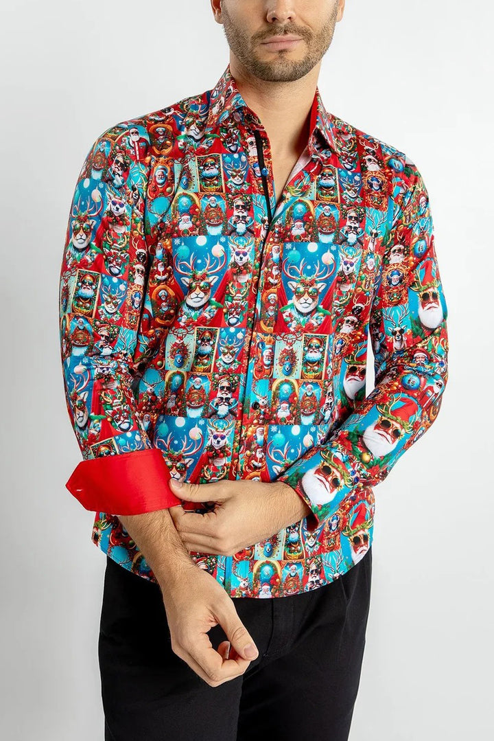 Christmas Santa Claus Satin Long Sleeve Shirt