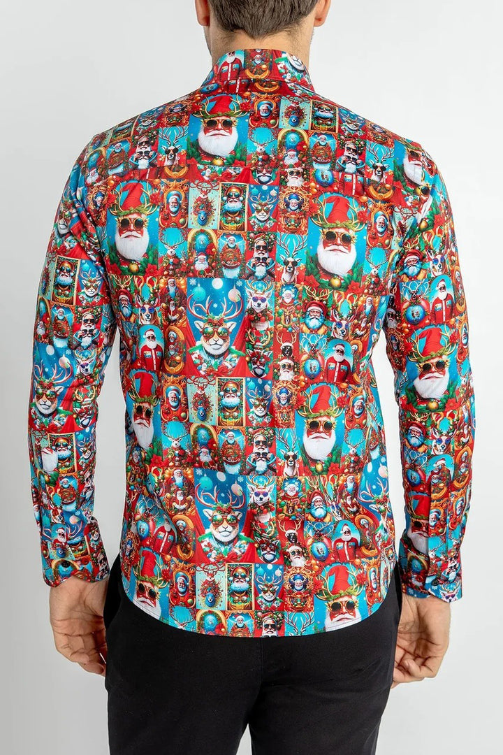 Christmas Santa Claus Satin Long Sleeve Shirt