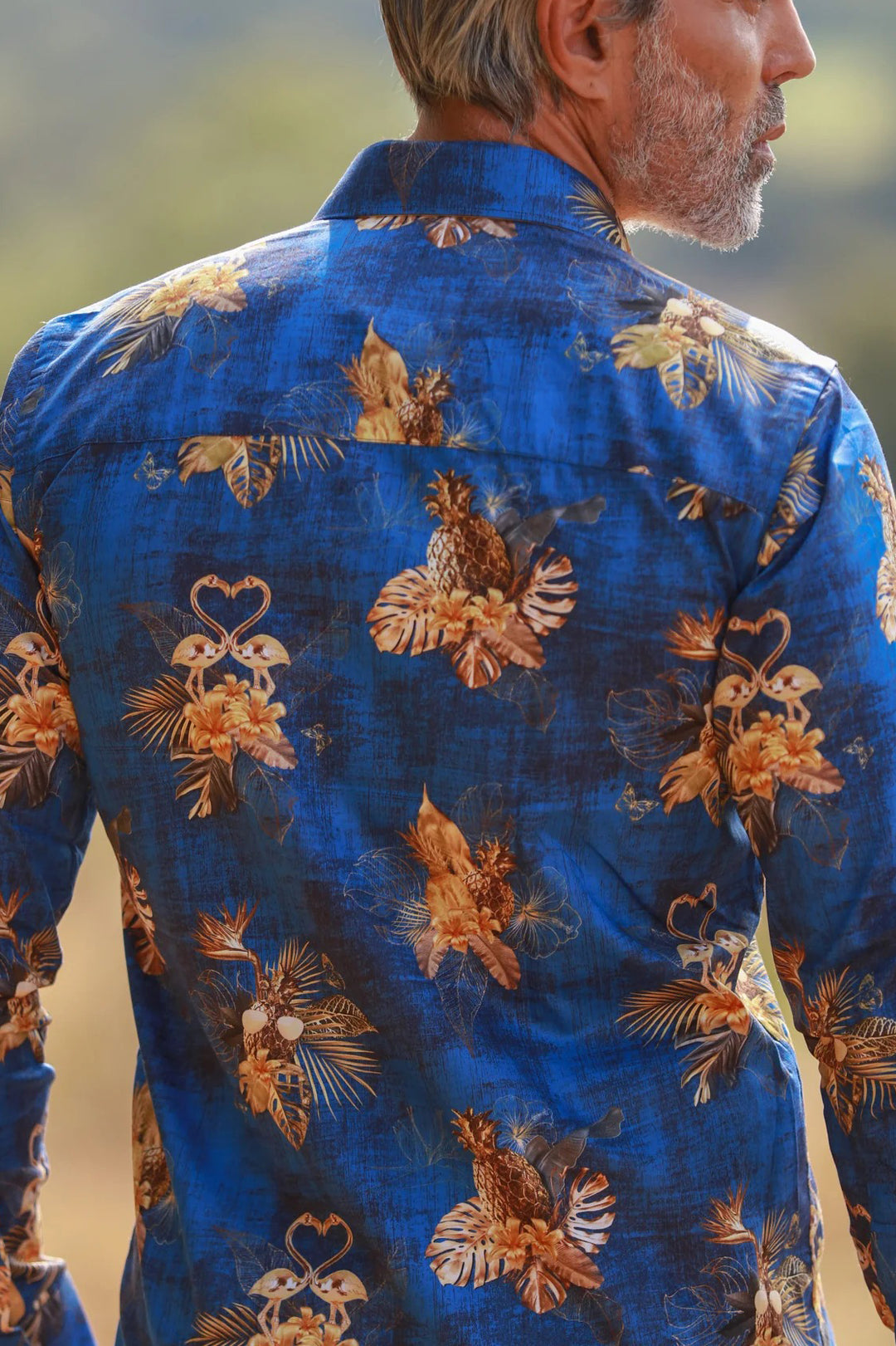 Flamingo Tropical Jungle Night Print Shirt