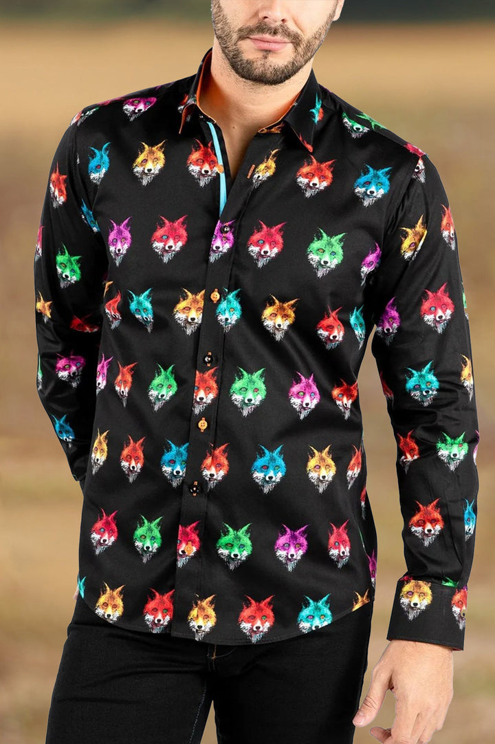 Stylish Fox Jewel Print Shirt