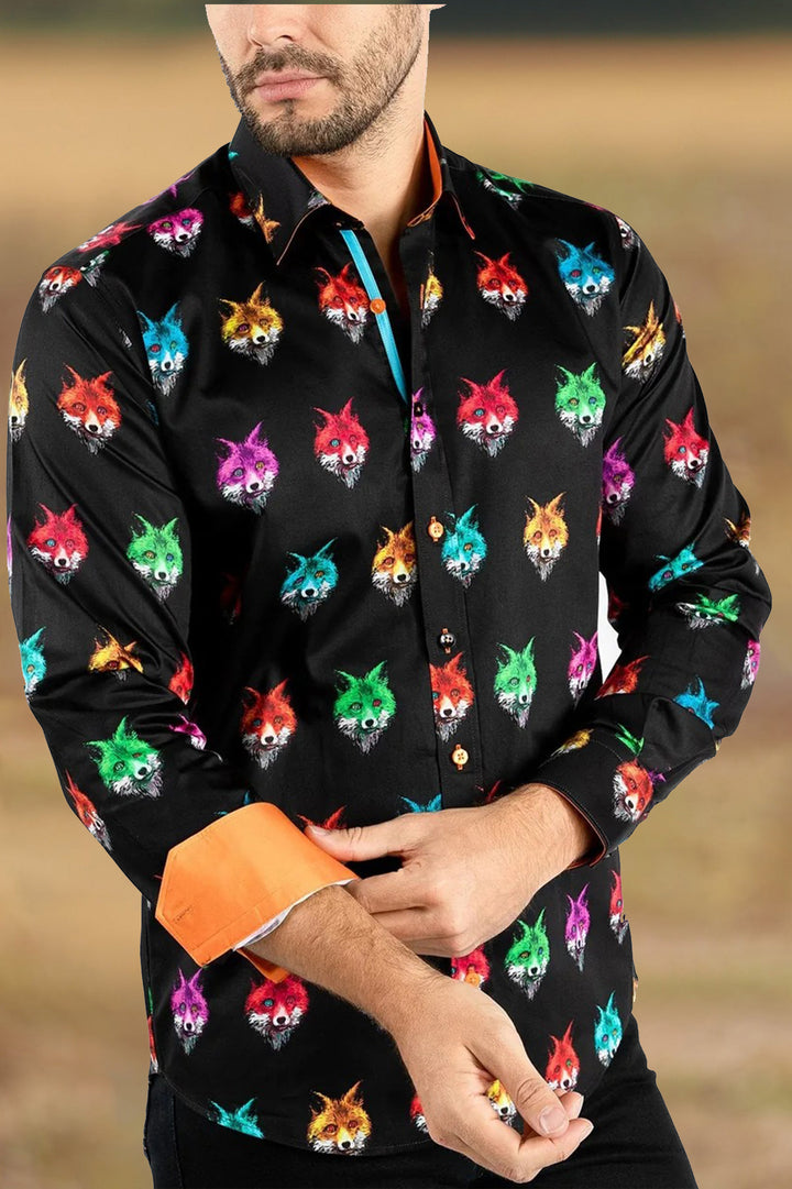 Stylish Fox Jewel Print Shirt