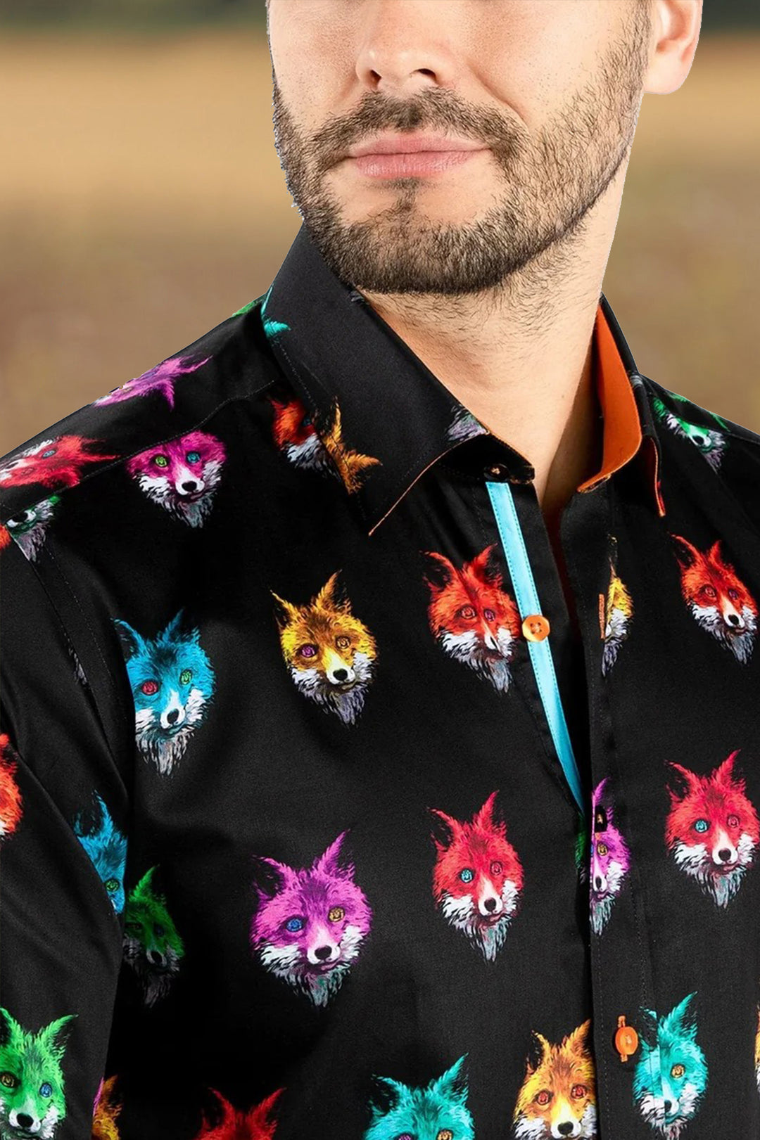 Stylish Fox Jewel Print Shirt