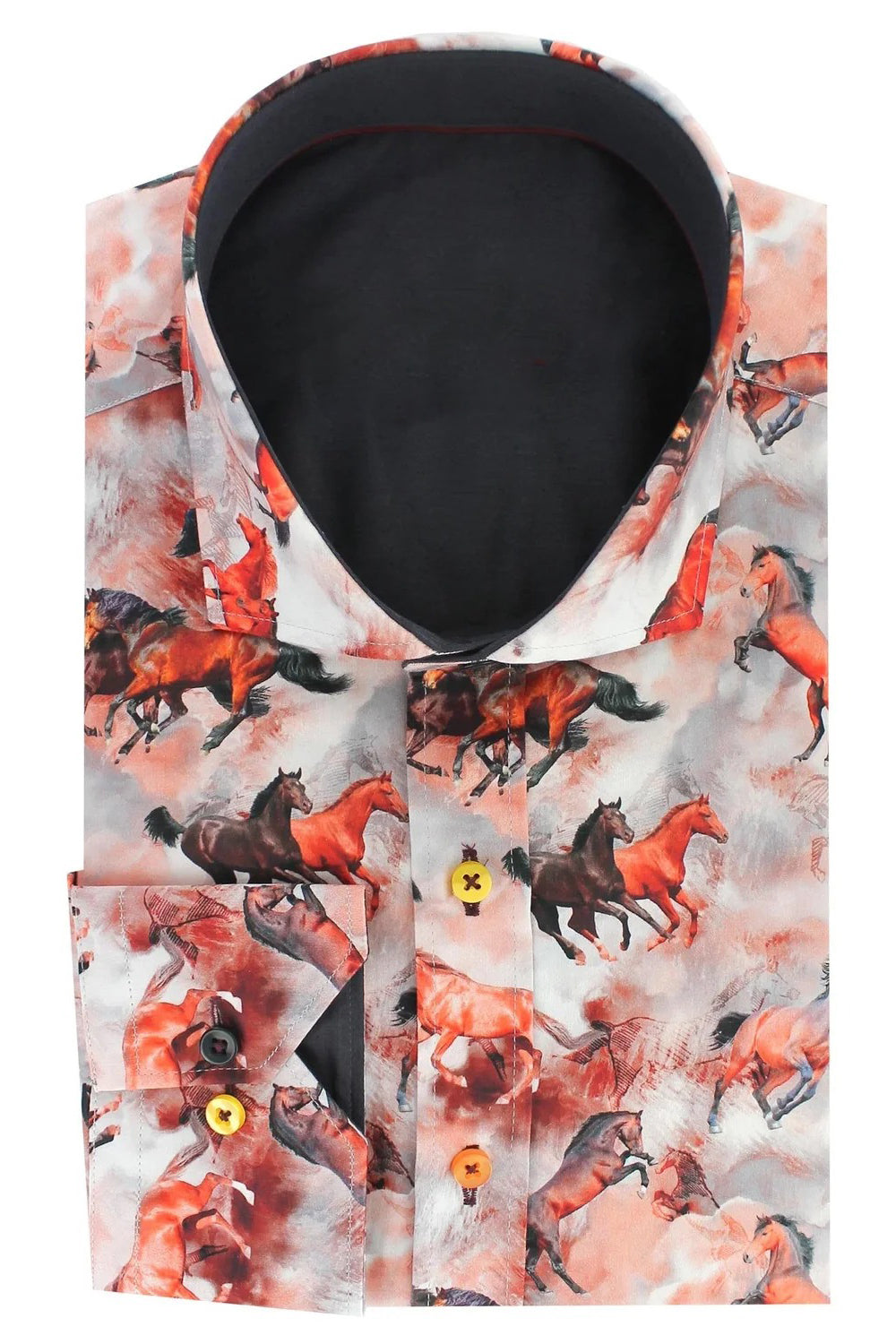 Stylish Mustang Oil Print Shirt