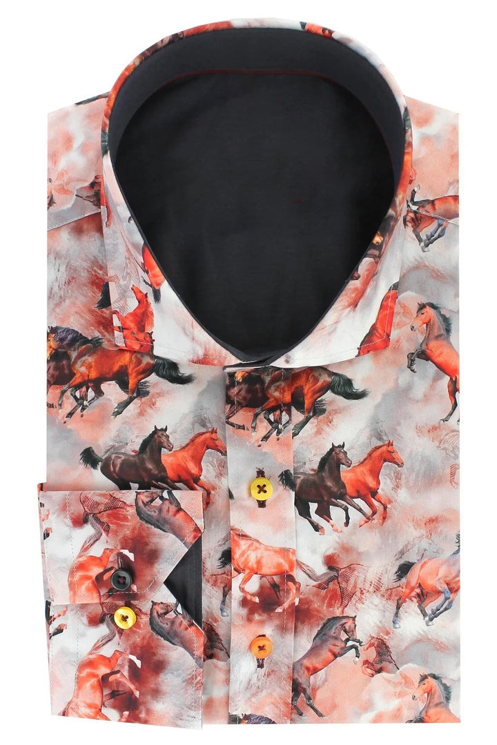 Stylish Mustang Oil Print Shirt