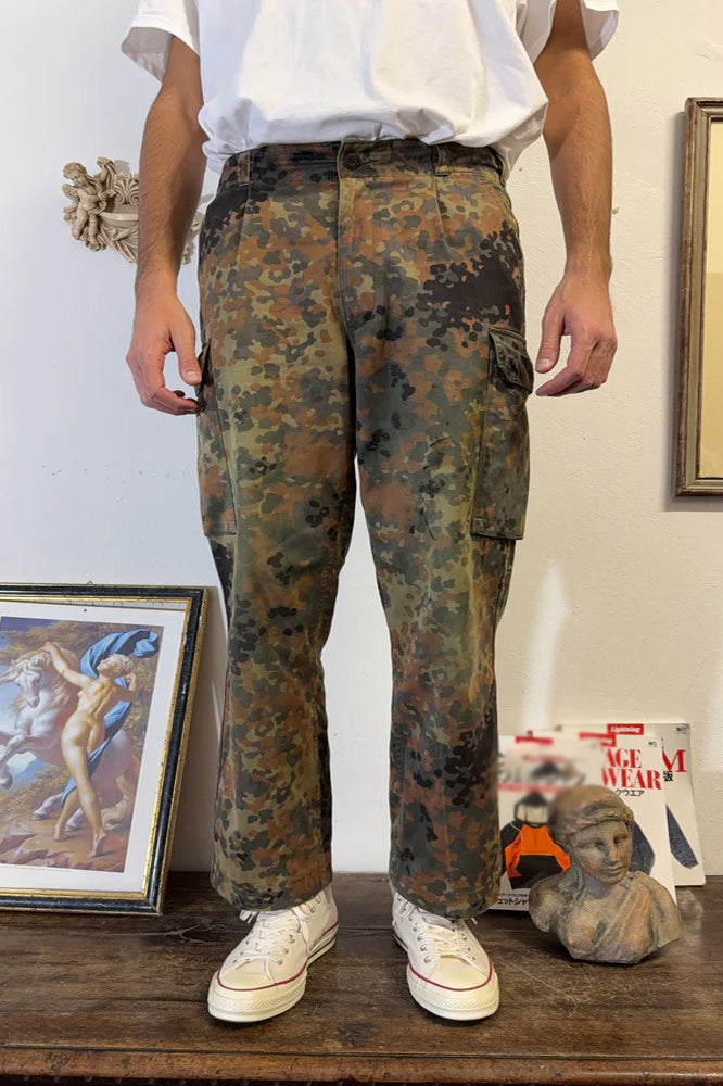 Casual Straight-leg Double Pocket Camouflage Cargo Pants