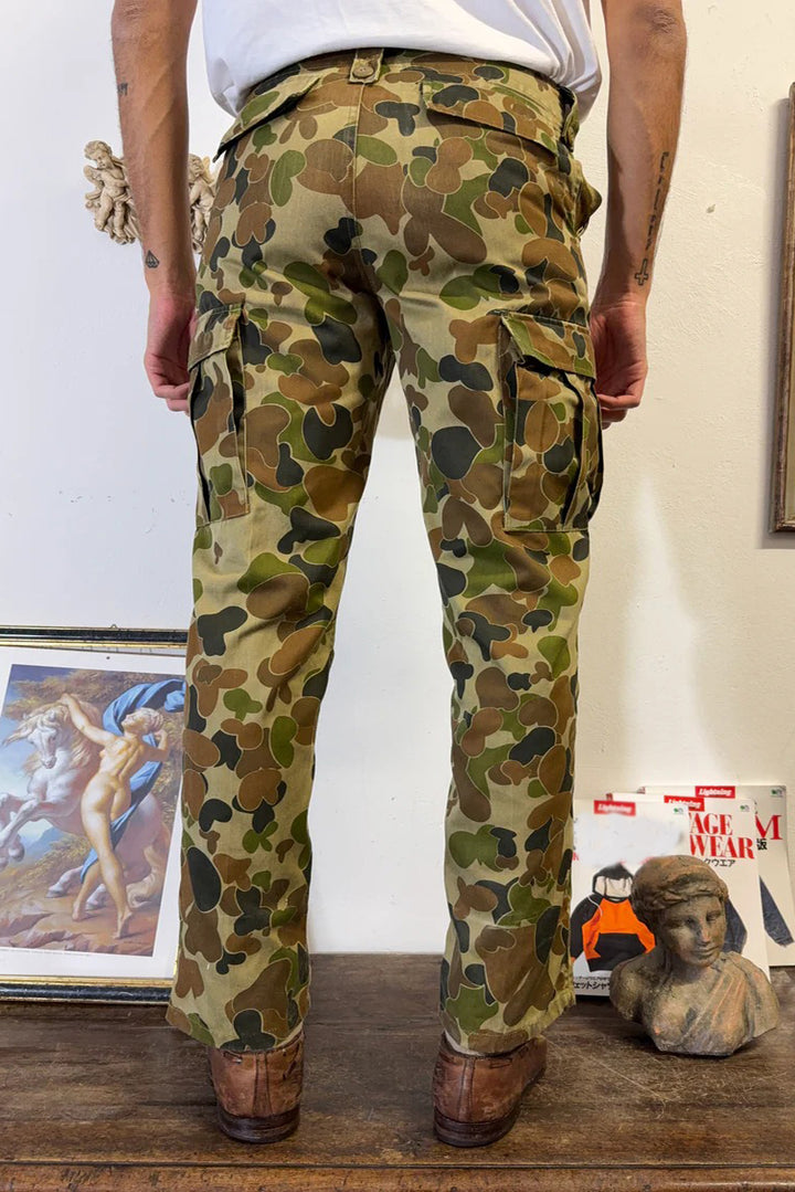 Casual Straight Leg Military Green Camouflage Pants