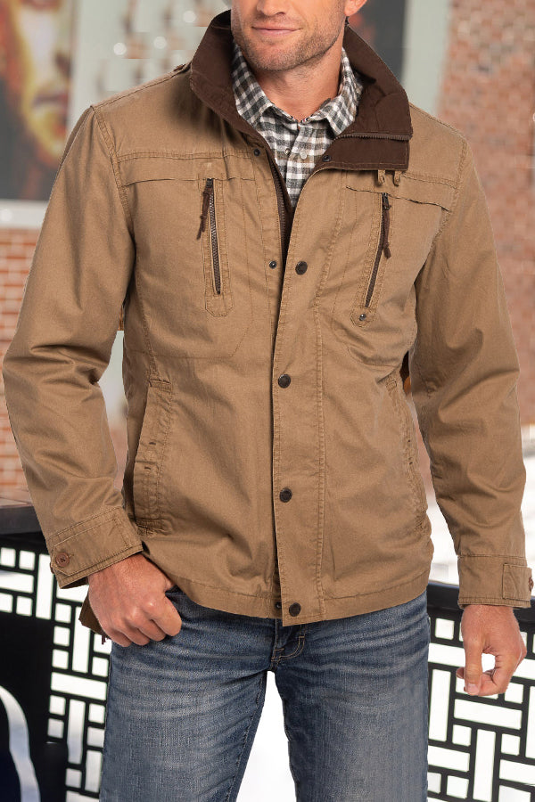 Retro Stand Collar Single Breasted Jacket