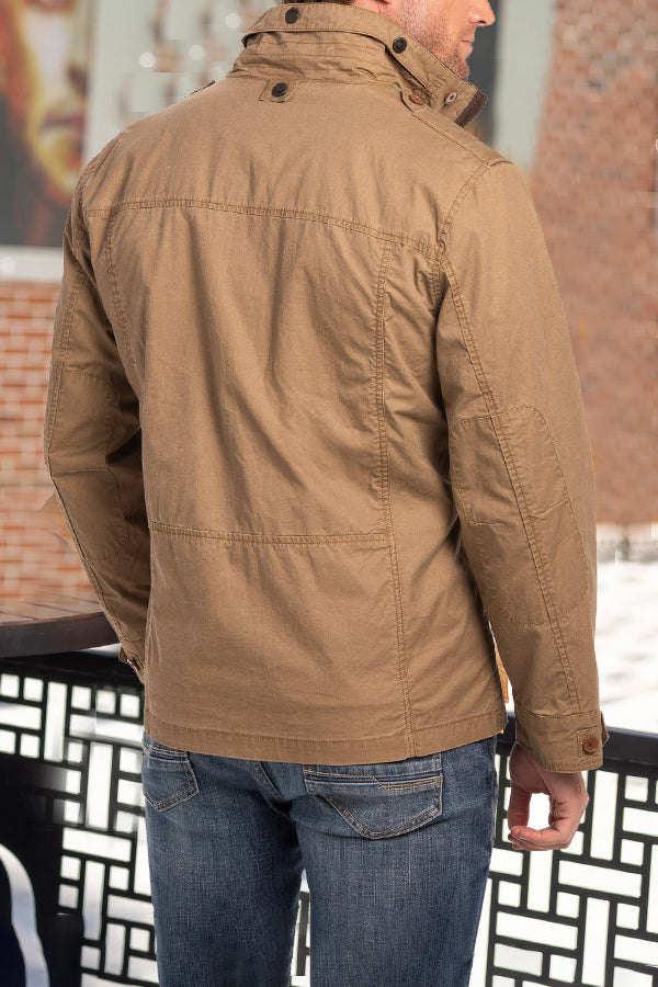 Retro Stand Collar Single Breasted Jacket