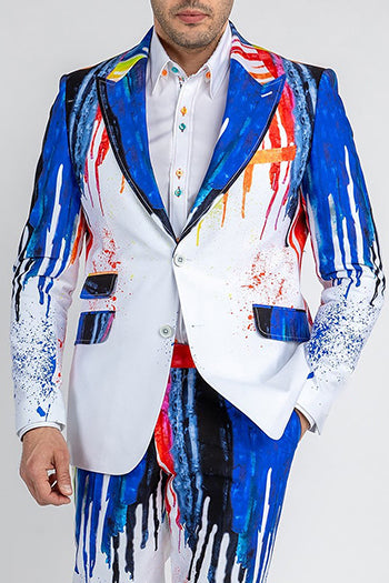 Stylish Paint Splatter Print Blazer