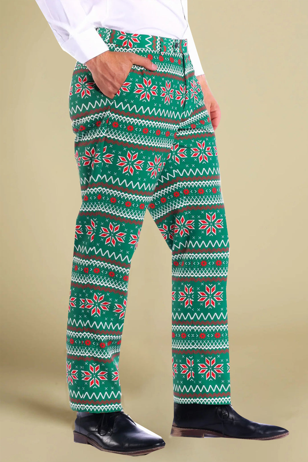 Christmas Geo Print Tailored Pants