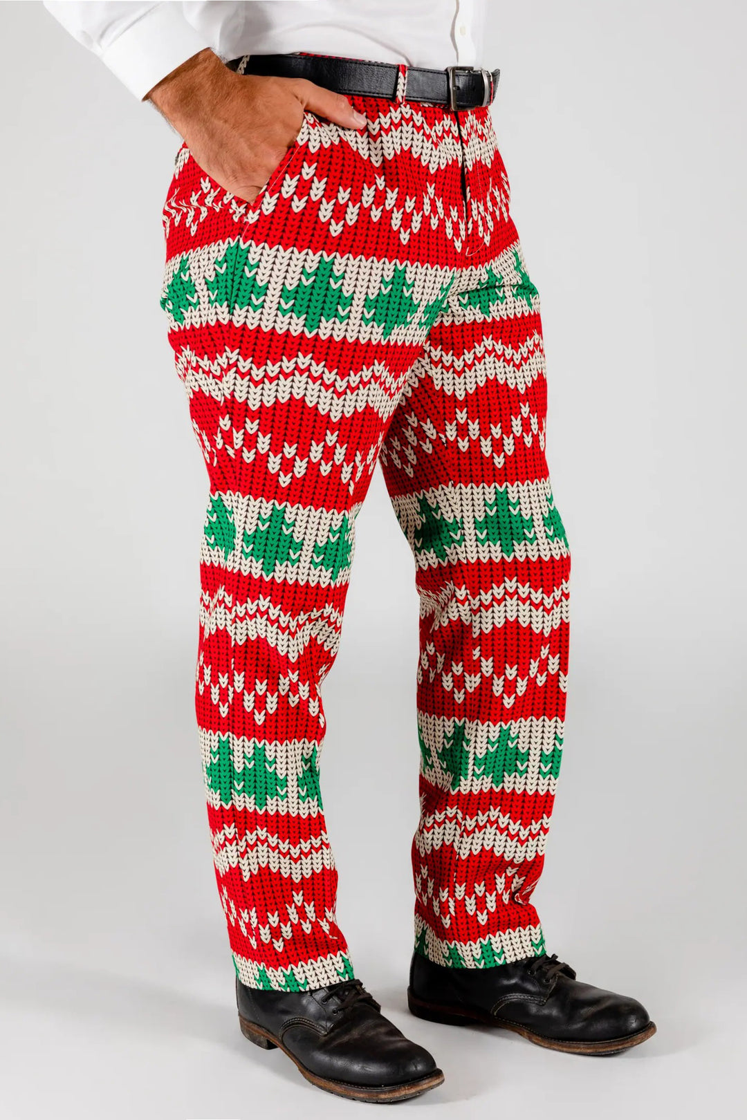 Christmas Geo Knit Print Pants