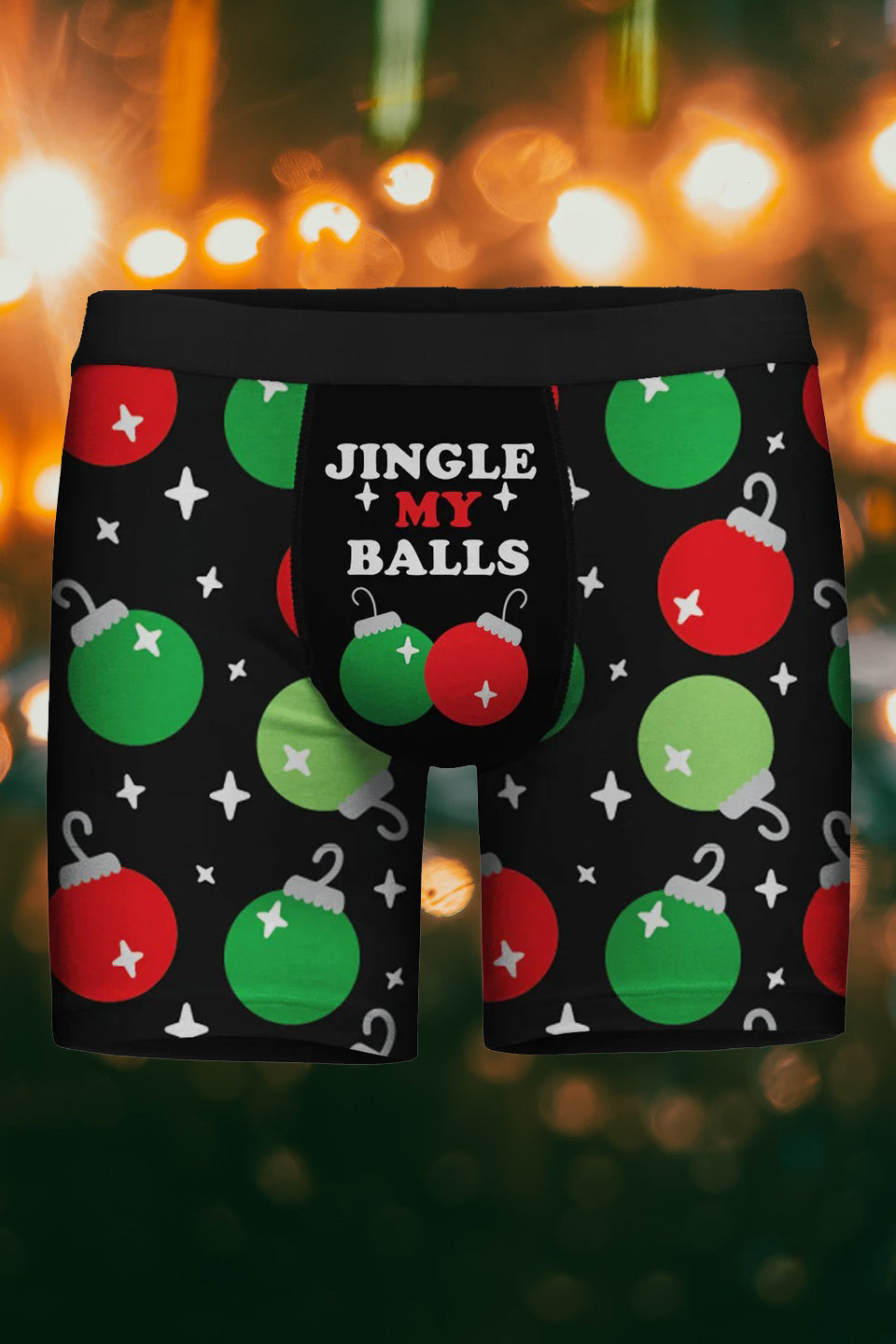 Christmas Color-blocked Balloon Print Boxer Briefs