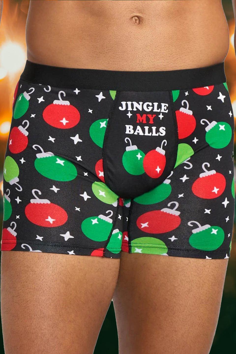 Christmas Color-blocked Balloon Print Boxer Briefs