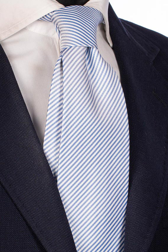 Retro Striped Print Satin Tie