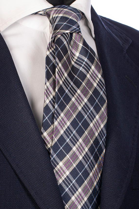 Classic Multicolor Plaid Print Tie