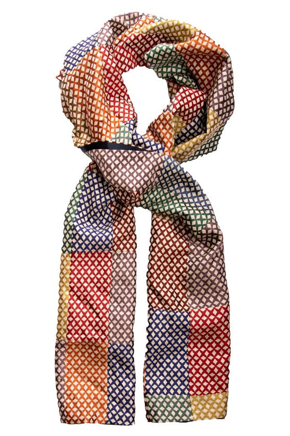 Vintage Multicolor Print Patchwork Scarf