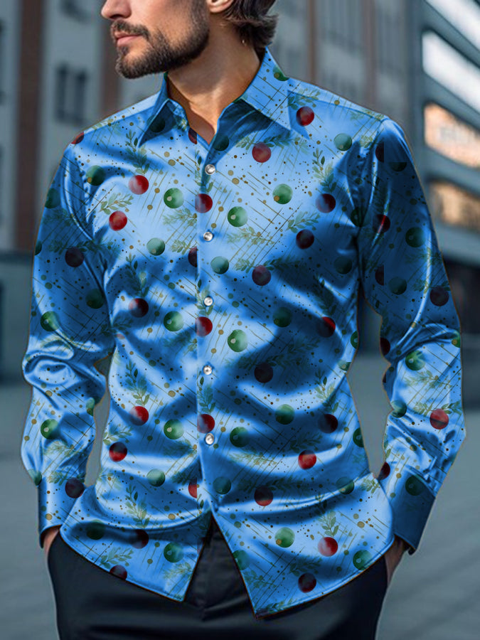 Christmas Balloon Print Long Sleeve Shirt