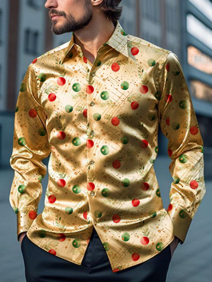 Christmas Balloon Print Long Sleeve Shirt