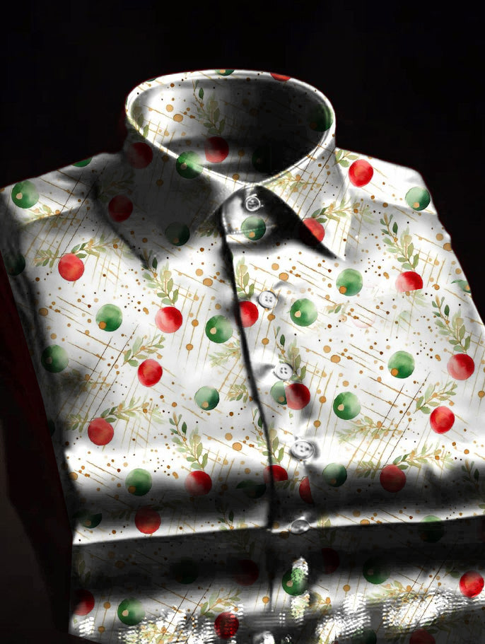 Christmas Balloon Print Long Sleeve Shirt