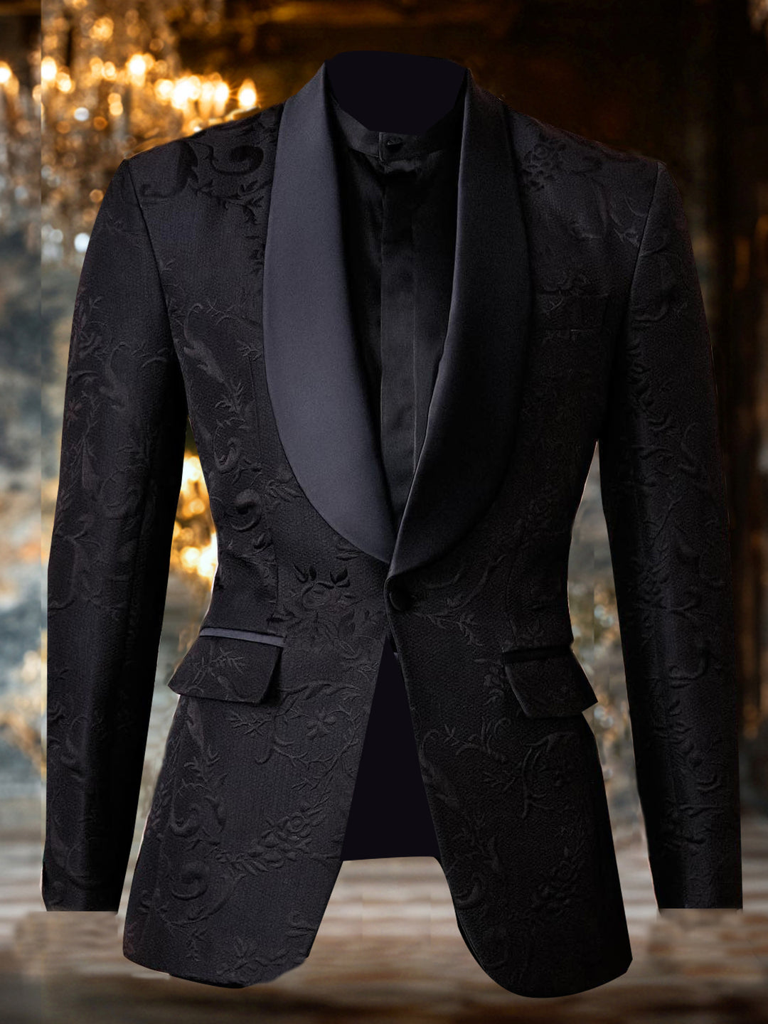 Gentleman Shawl Lapel Jacquard Blazer