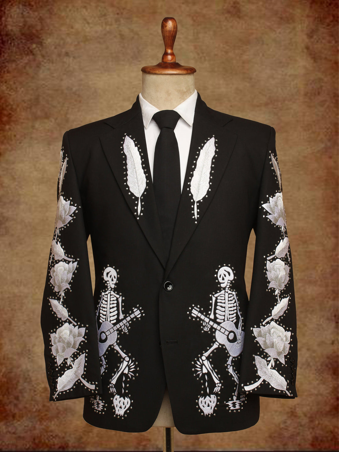 Skeleton Floral Long Sleeves Blazer