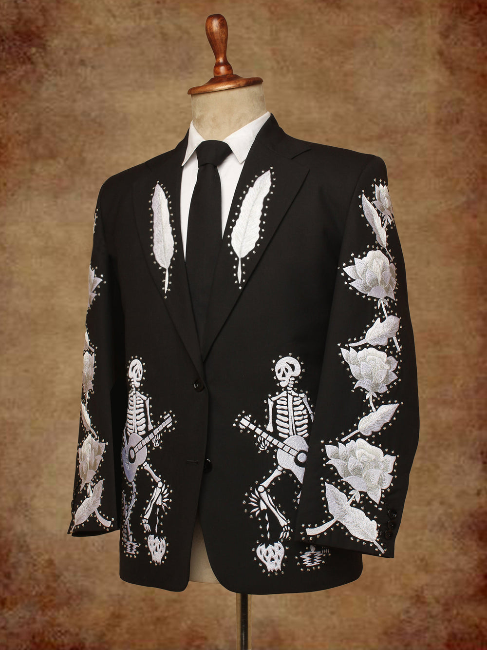 Skeleton Floral Long Sleeves Blazer