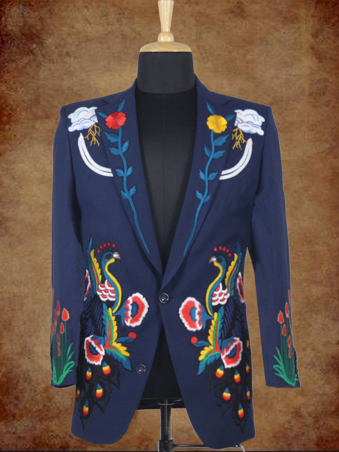 Retro Wildflower Print Long Sleeves Blazer