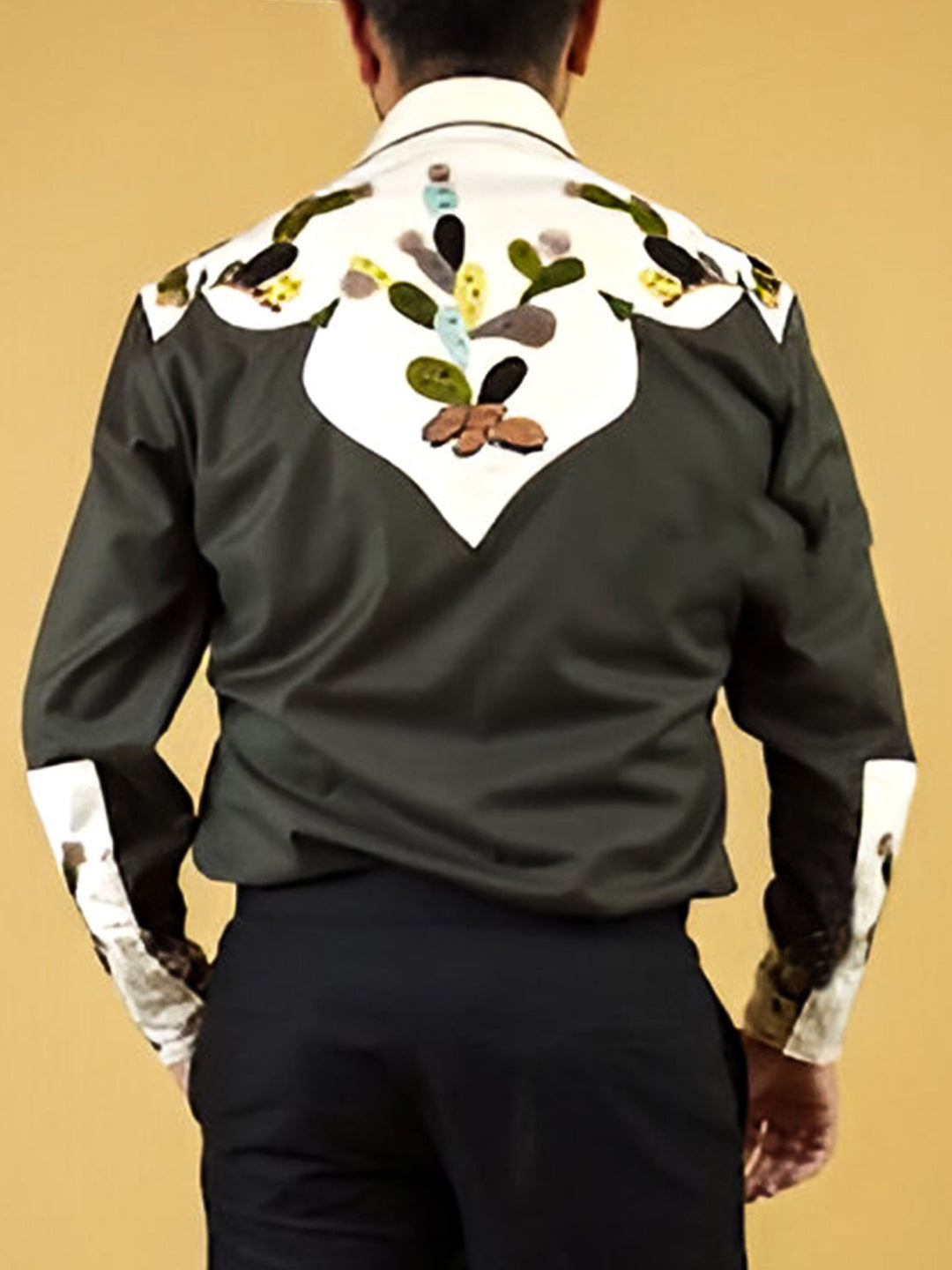 Vintage Embroidered Western Print Shirt