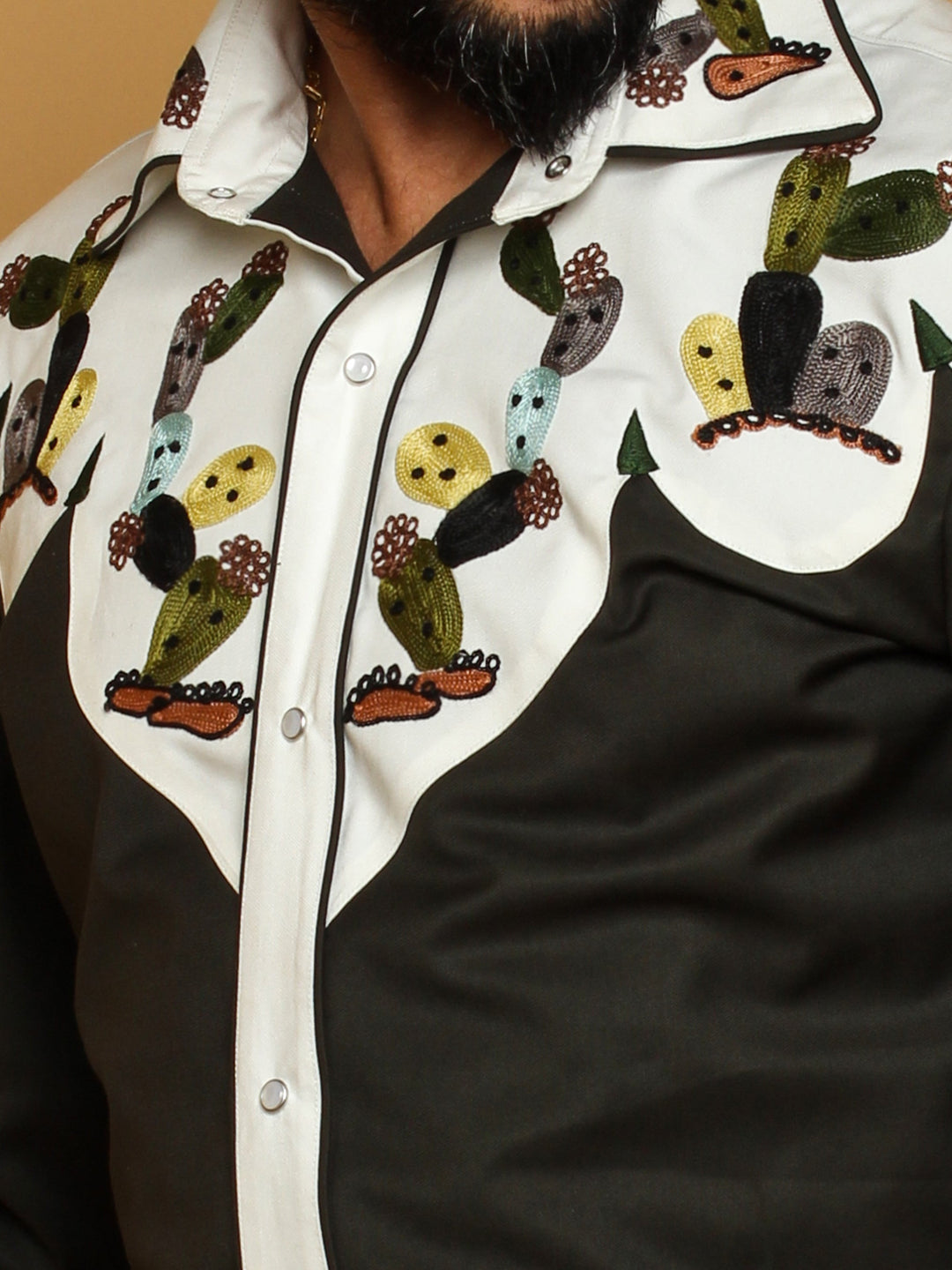 Vintage Embroidered Western Print Shirt