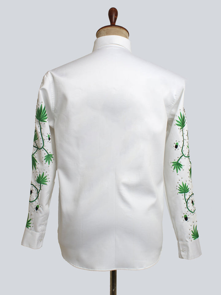 Retro Western Guitar Flowers Print Shirt