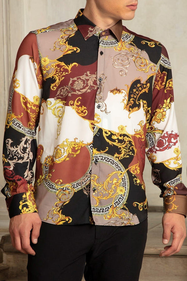 Baroque Print Long Sleeved Shirt