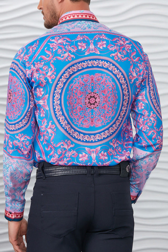 Baroque Historical Pattern Print Long Sleeves Shirt