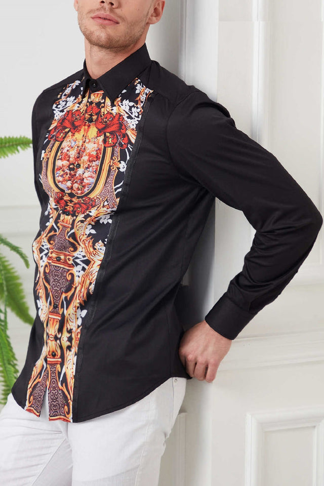 Art Graphic & Emblem Print Long Sleeves Shirt