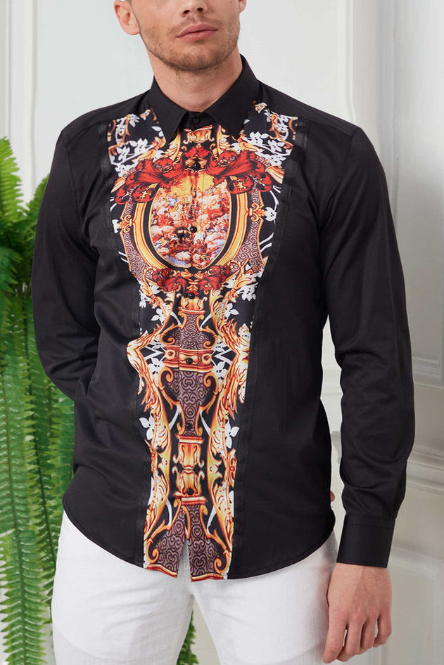 Art Graphic & Emblem Print Long Sleeves Shirt