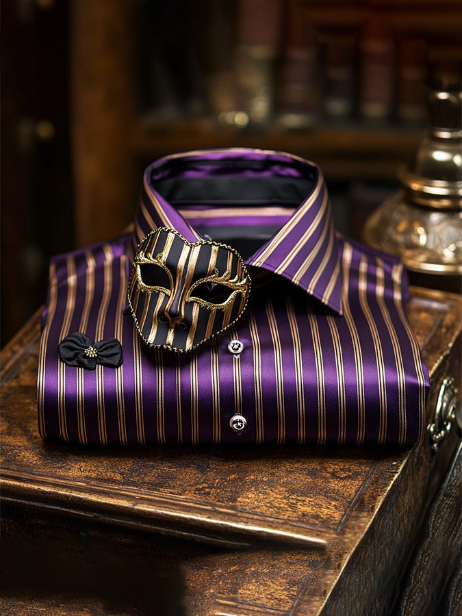 Mardi Gras Pinstripes Long Sleeve Shirt