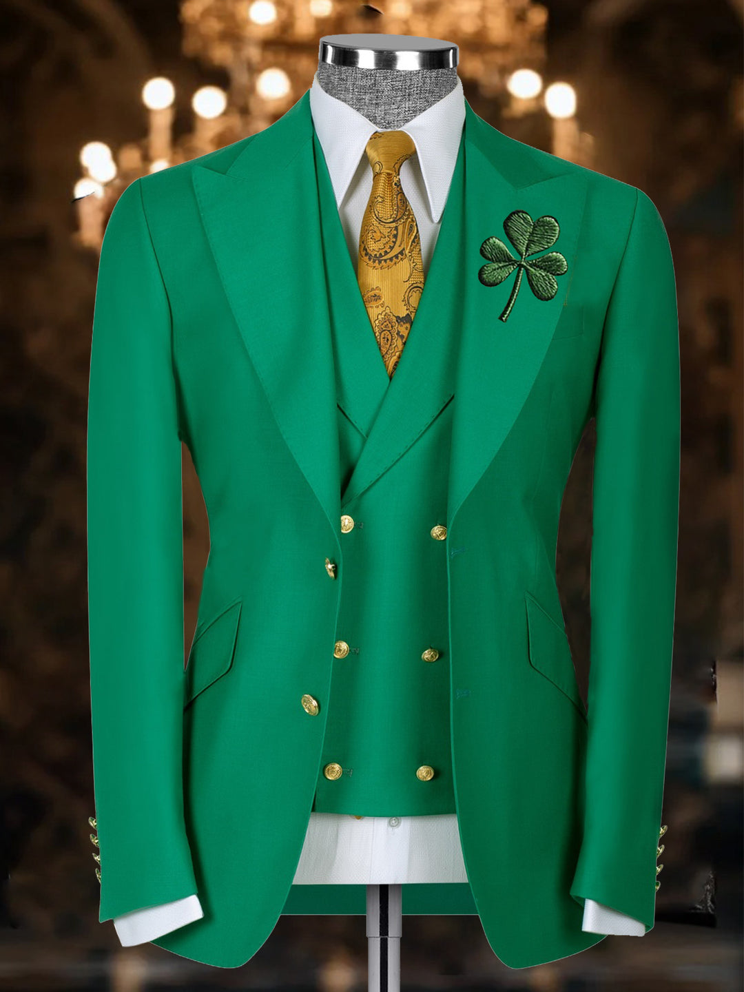 St. Patrick's Day Shamrock Print Blazer